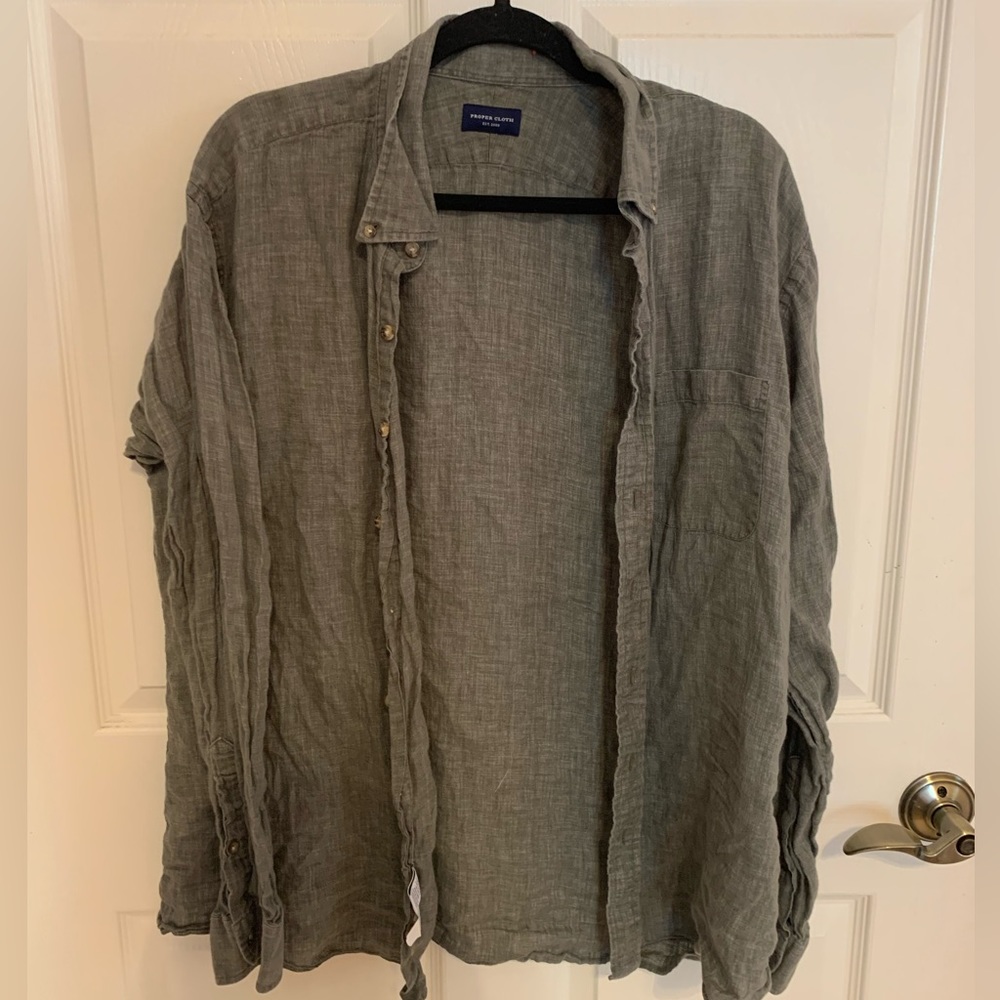 Green mens button down